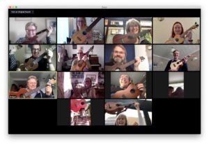 Twyford Ukulele Collective enjoying our classes together over Zoom!