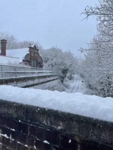 Branch line in the snow by Olivia
