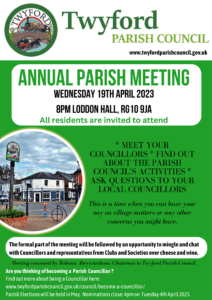 2023 April - Annual Parish Meeting Agenda